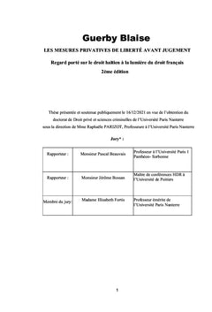 Les mesures privatives de liberté avant jugement