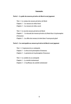 Les mesures privatives de liberté avant jugement