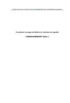Contribution du SIG A la creation d'un Plan d'Urbanisme Directeur
