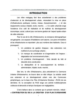 Contribution du SIG A la creation d'un Plan d'Urbanisme Directeur
