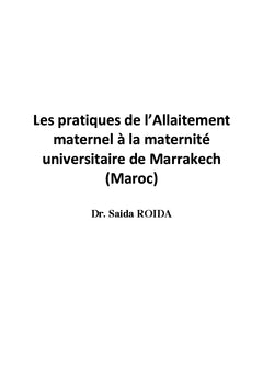 L'allaitement maternel et ses pratiques