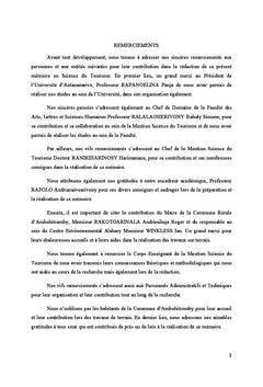 Le tourisme soutenable, participation des acteurs du tourisme