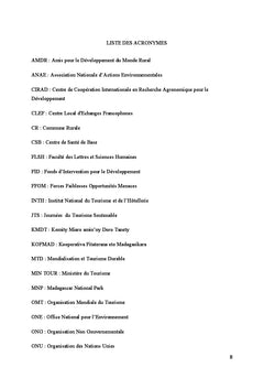 Le tourisme soutenable, participation des acteurs du tourisme