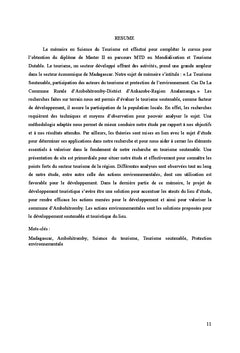 Le tourisme soutenable, participation des acteurs du tourisme