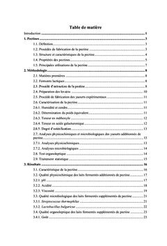 Pectine d'orange et qualité du yaourt