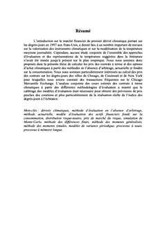 Evaluation des dérivés climatiques sur degrés-jours