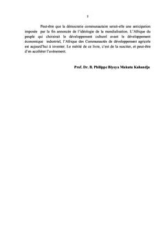 Démocratie communautaire comme alternative africaine, pacte social en RD Congo