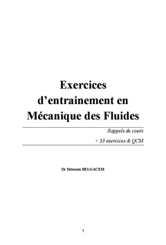 Exercices d'entrainement en Mecanique des Fluides