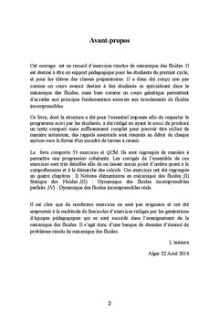 Exercices d'entrainement en Mecanique des Fluides