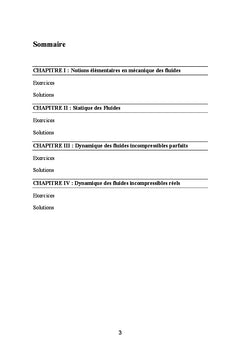 Exercices d'entrainement en Mecanique des Fluides