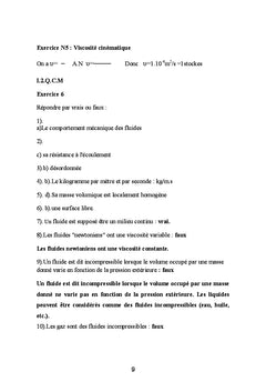Exercices d'entrainement en Mecanique des Fluides