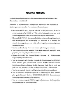 Paradoxe malgache entre potentiels agricoles et insecurite alimentaire
