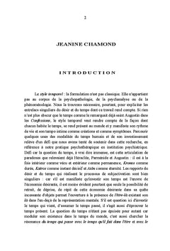 Les styles temporels pathologiques.