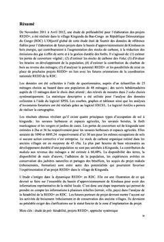 Etude de Préfaisabilité pour l'élaboration des projets REDD+ au Congo