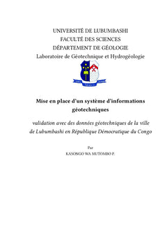Mise en place d'un système d'informations géotechnique