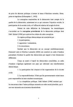 Transition politique vers la democratie et croissance economique