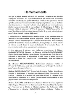 Contribution au developpement de l'energie renouvelable A Madagascar