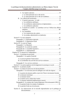 La politique de déconcentration administrative au Maroc