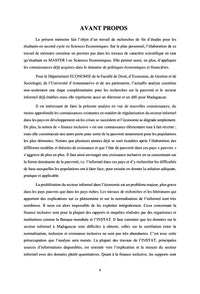 Inclusion financiere et secteur informel