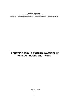 La justice pénale camerounaise et le défi du procès équitable