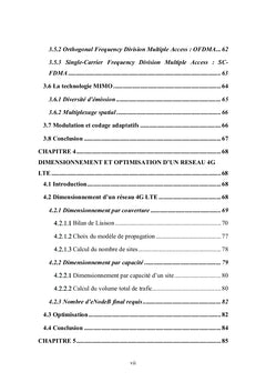 Dimensionnement et Optimisation de la Couverture Radio du Reseau LTe
