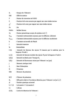 Determination des elements mineraux par eDXRF des ecrevisses