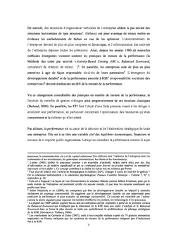 Controle de gestion et mesure de la performance
