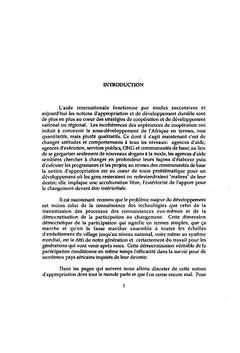 L'appropriation des projets de développement
