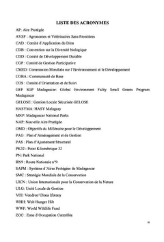 Conservation de la biodiversité et développement socioéconomique local
