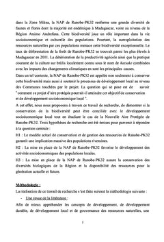 Conservation de la biodiversité et développement socioéconomique local