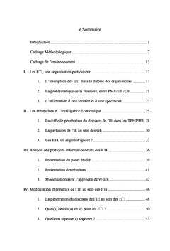 L'Intelligence economique au sein des eTI