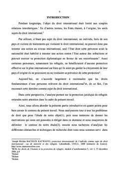 La protection juridique des réfugiés