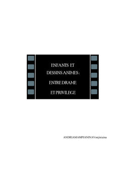 Enfants et dessins animes. entre drame et privilege