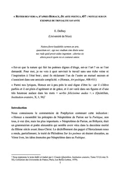 Ecritures au travail: Cicéron, Horace, Catulle, Ovide