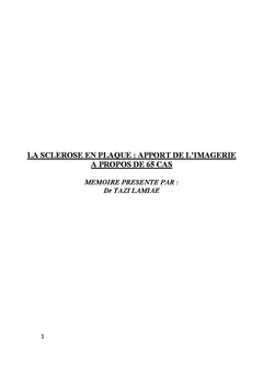 Imagerie de la sclerose en plaque