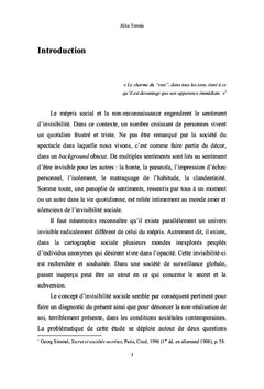 L'invisibilite sociale dans la societe contemporaine