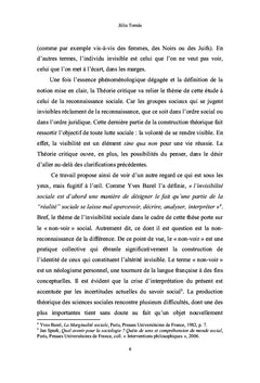 L'invisibilite sociale dans la societe contemporaine