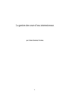 La gestion des cours d'eau internationaux