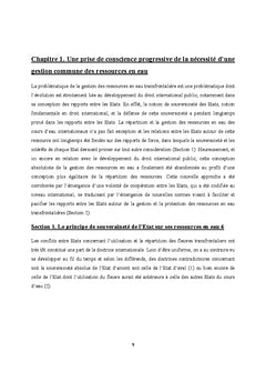 La gestion des cours d'eau internationaux