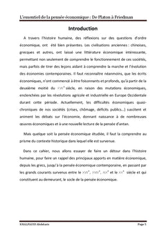L'essentiel de la pensee economique: De Platon A Friedman
