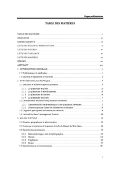 Evaluation de la gestion participative des plantations forestieres