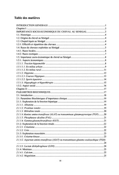 Paramètres biochimiques du cheval de traction et de sport au Sénégal