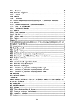 Paramètres biochimiques du cheval de traction et de sport au Sénégal