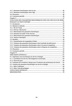 Paramètres biochimiques du cheval de traction et de sport au Sénégal