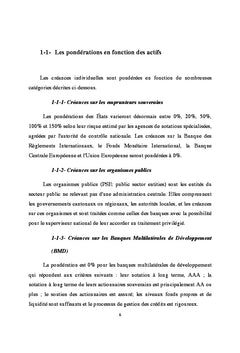 Risque de credit: exigences prudentielles
