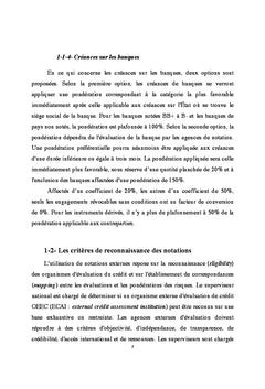 Risque de credit: exigences prudentielles