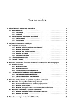 Methodes d'Analyse Numerique