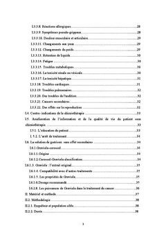 Les effets secondaires de la chimiothérapie