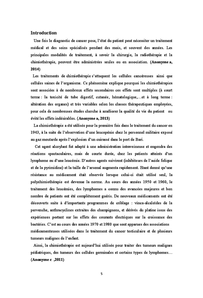 Les effets secondaires de la chimiothérapie