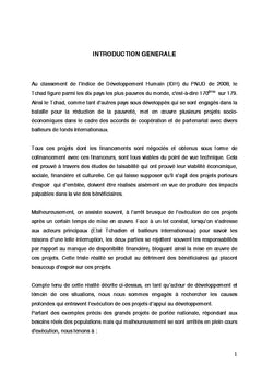 Problematique du cofinancement des projets